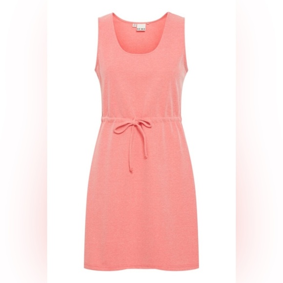 ichi Dresses & Skirts - New! Ichi Kate cinched drawstring waist pique calypso pink Dress 35232